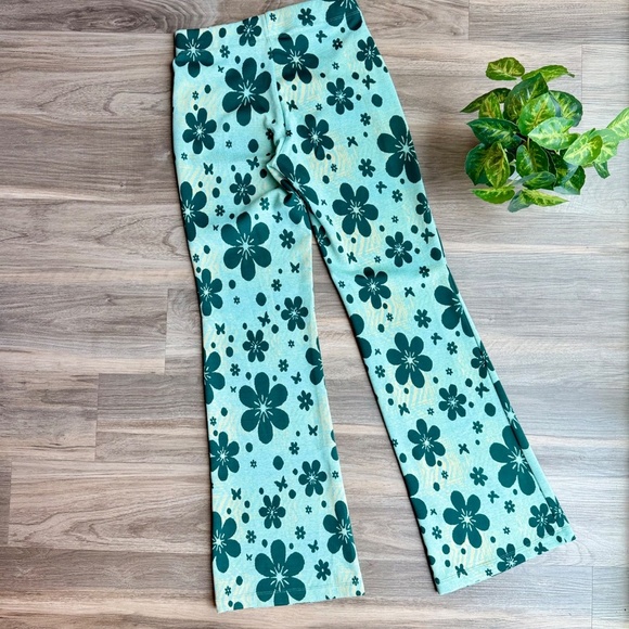 UO Urban Outfitters Bryn Retro Floral Print Pull-On Flare Pants Vintage Size S-P - Picture 10 of 15